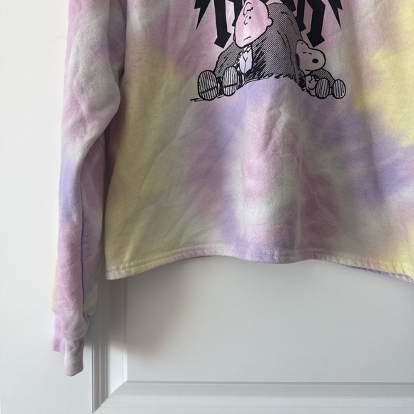 Peanuts Pastel Tie-Dye Crewneck Sweatshirt in Yellow, Lavender, Pink - Picture 4 of 7